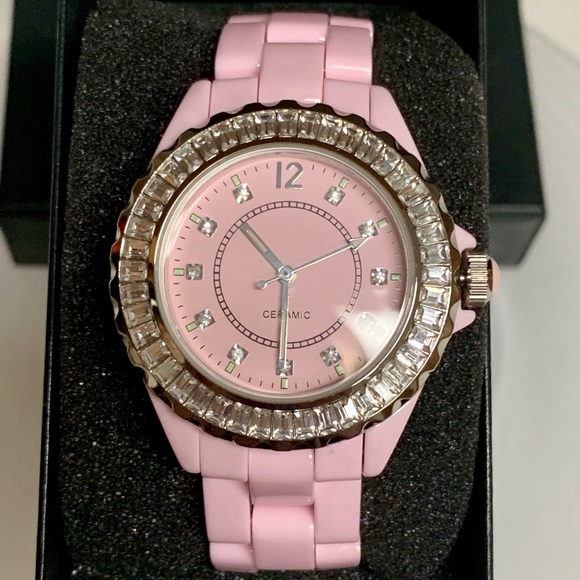 Real Collectibles by Adrienne Accessories - PINK CERAMIC WATCH REAL COLLECTIBLES BY ADRIENNE